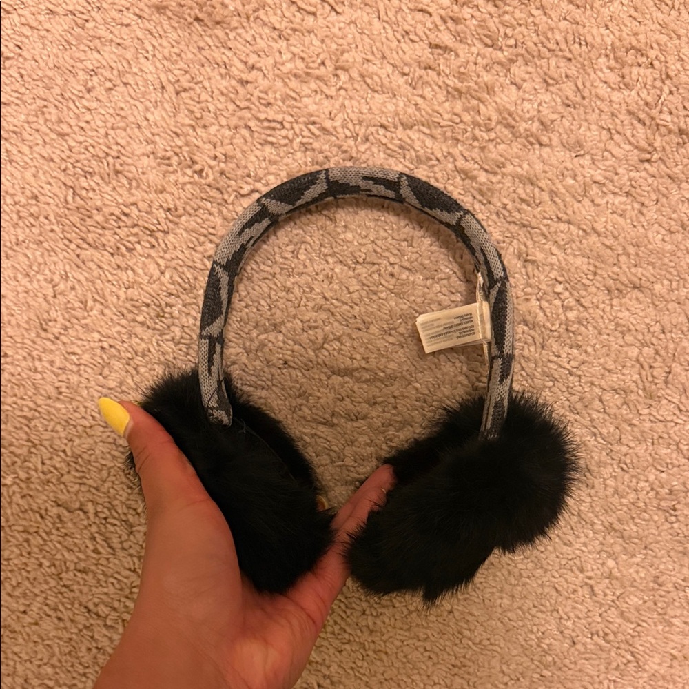 Michael Kors Black Fur Earmuffs